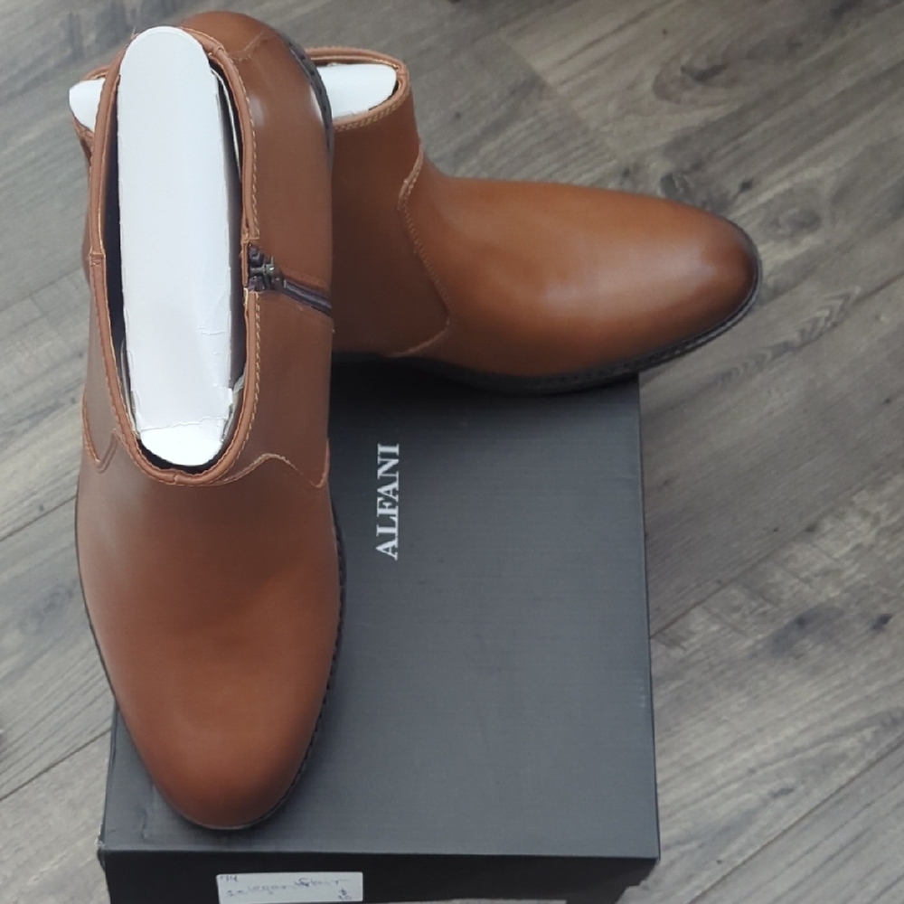 Alfani Men's Brown Leather Ankle Boots
